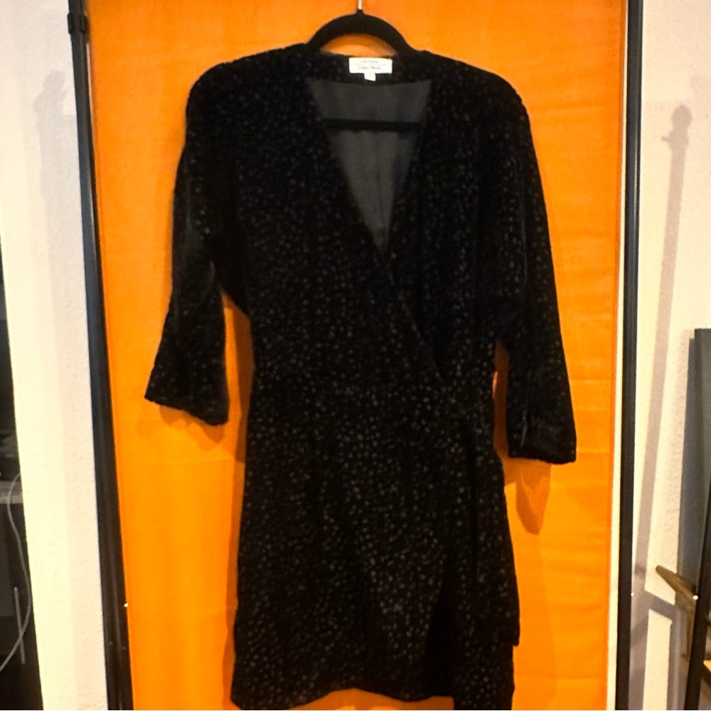 & Other Stories polka dot black wrap dress